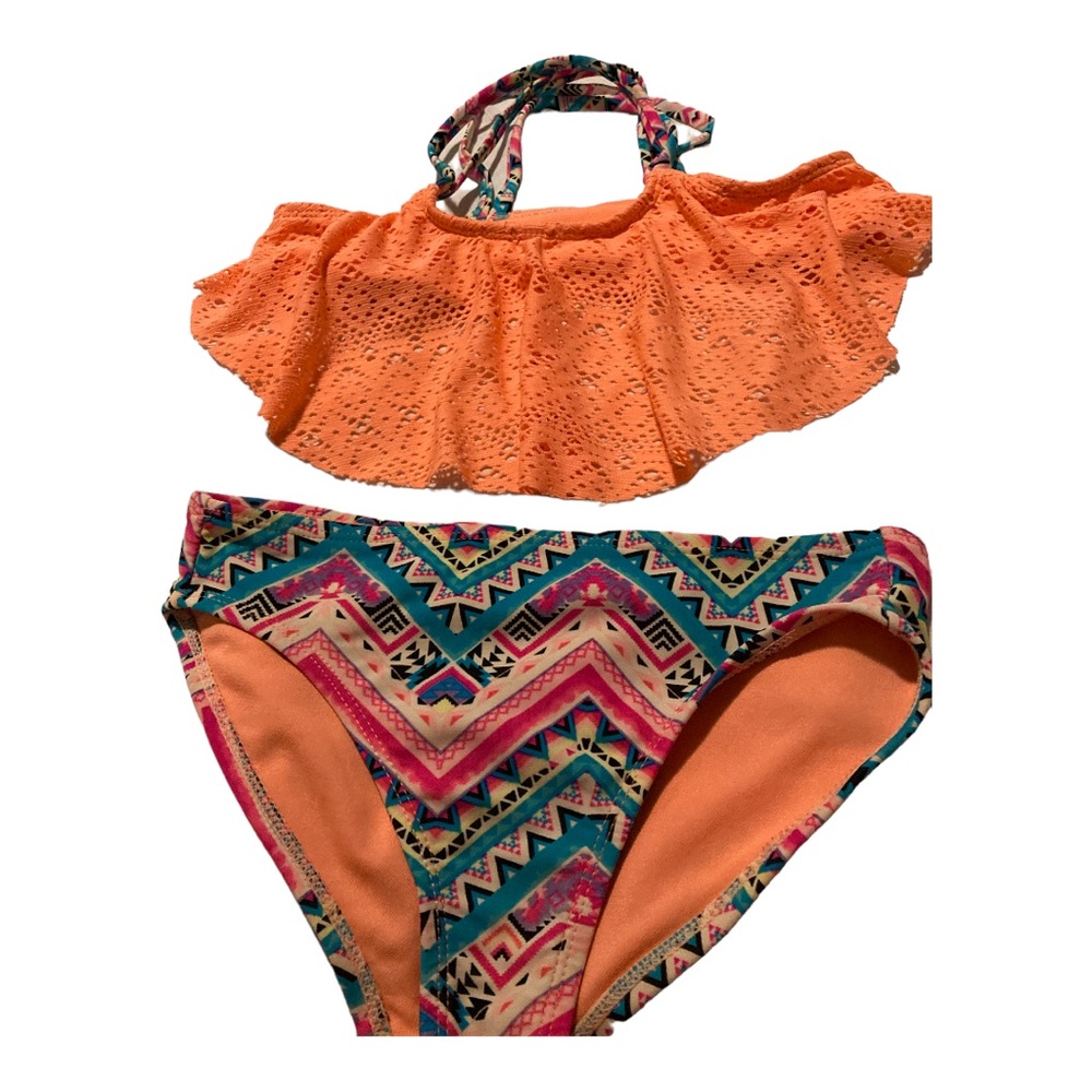 Girls multicolor two-piece swimsuit size medium